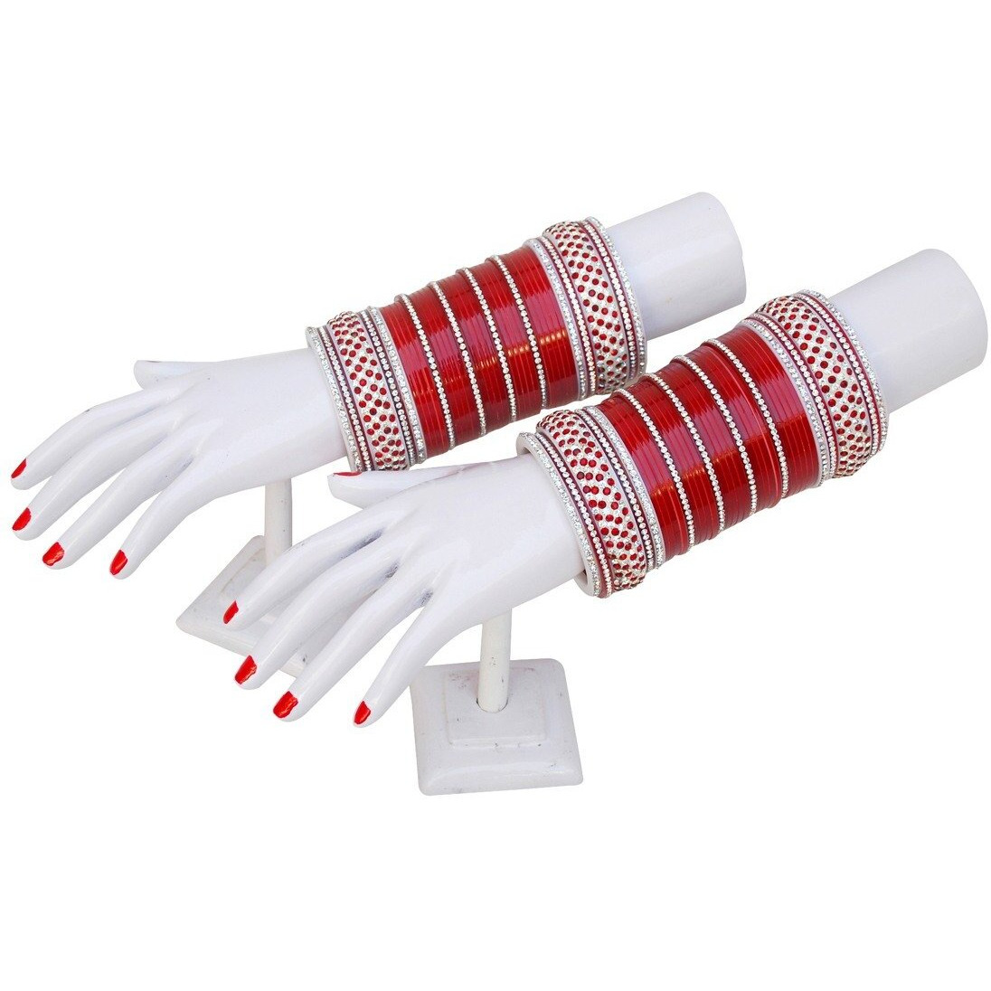 Lucky Jewellery Bridal Bangle Set Designer Maroon color Dulhan Punjabi Choora Wedding Chura Fashion Chuda For Women (1881-M1C1-ML288-M28)