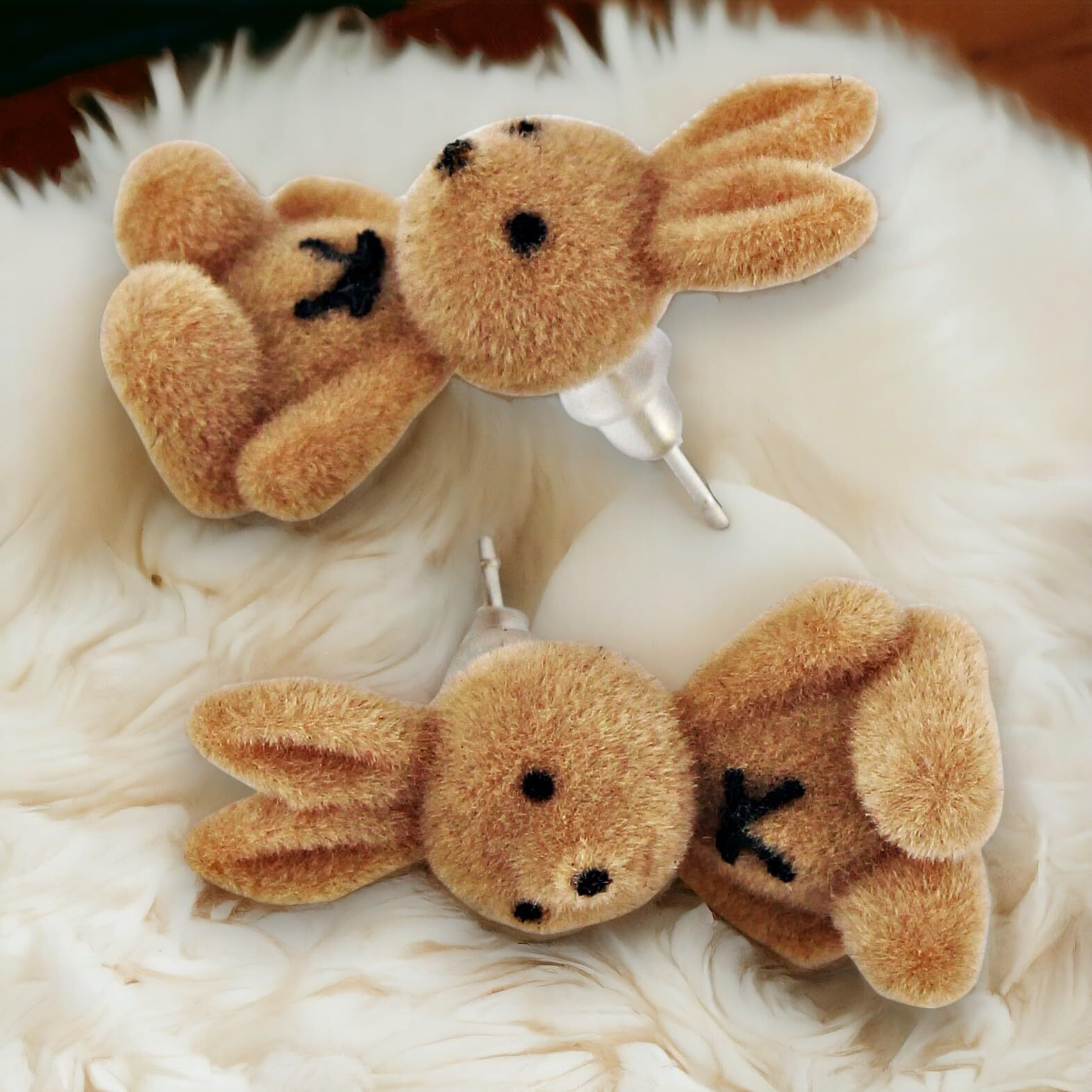 Lucky Jewellery Designer Trendy Teddy Design Earring Stylish Teddy Bear Stud Earing | Cute Cartoon Earrings For Girls & Women (100-CHEP-1138)