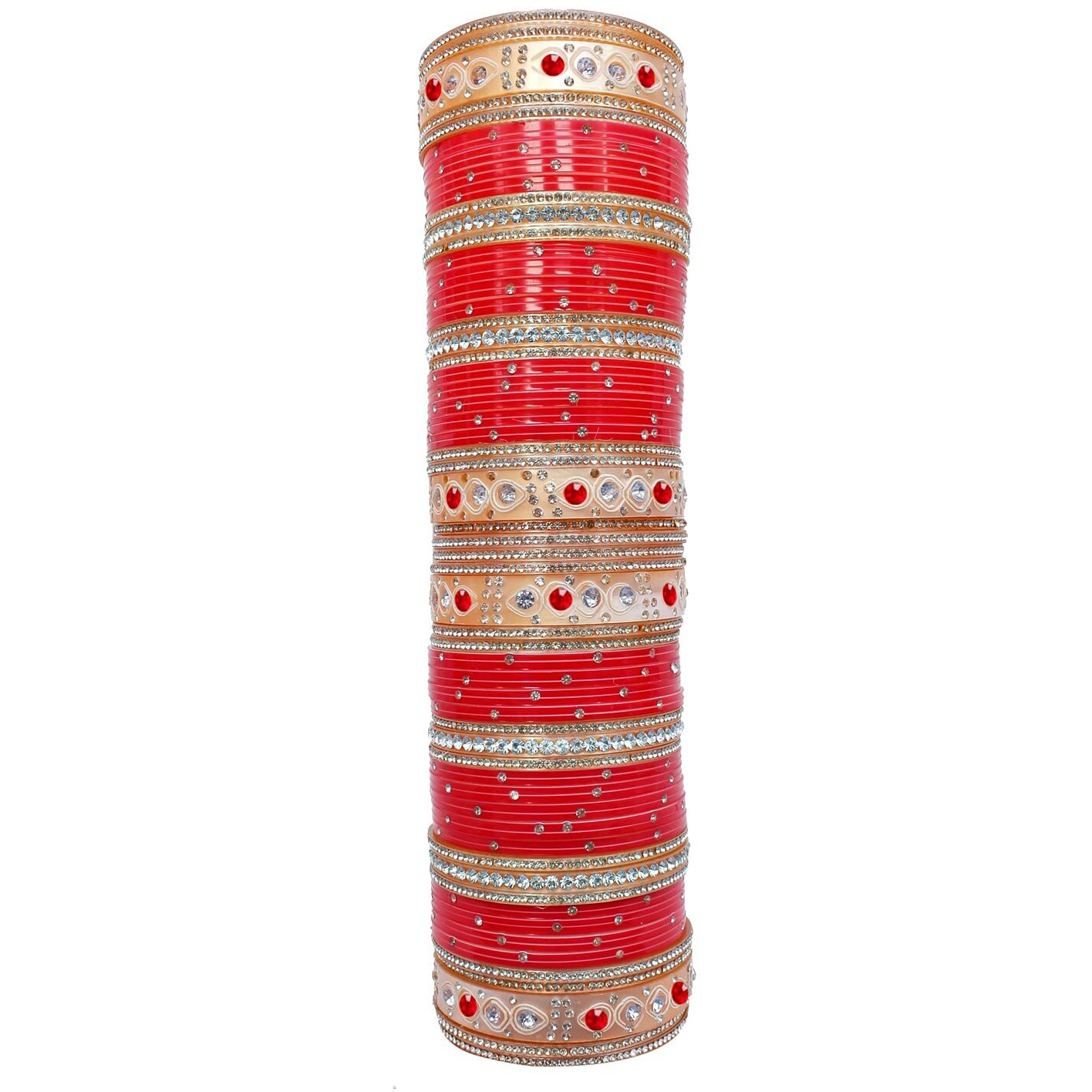 Lucky Jewellery Bridal Bangle set Red Punjabi Choora Wedding Chuda Fashion Chura Set for Women(508-M1C1-722-R28)