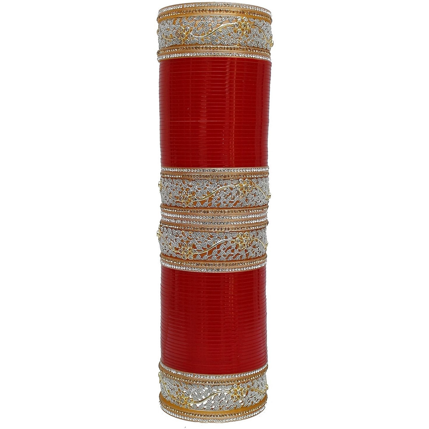 Lucky Jewellery Bridal Bangle Set Red Color Chuda Dulhan Punjabi Choora Wedding Chura For Women (2310-M1C1-BANDHAN-R22)