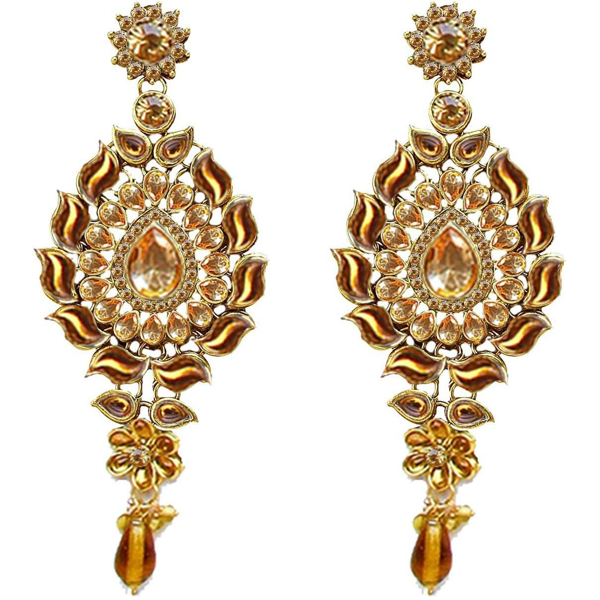 Lucky Jewellery Designer Gold Plated Dulhan Bridal Jewelry Set 8 Pcs. for Girls & Women (WZK-LCT)
