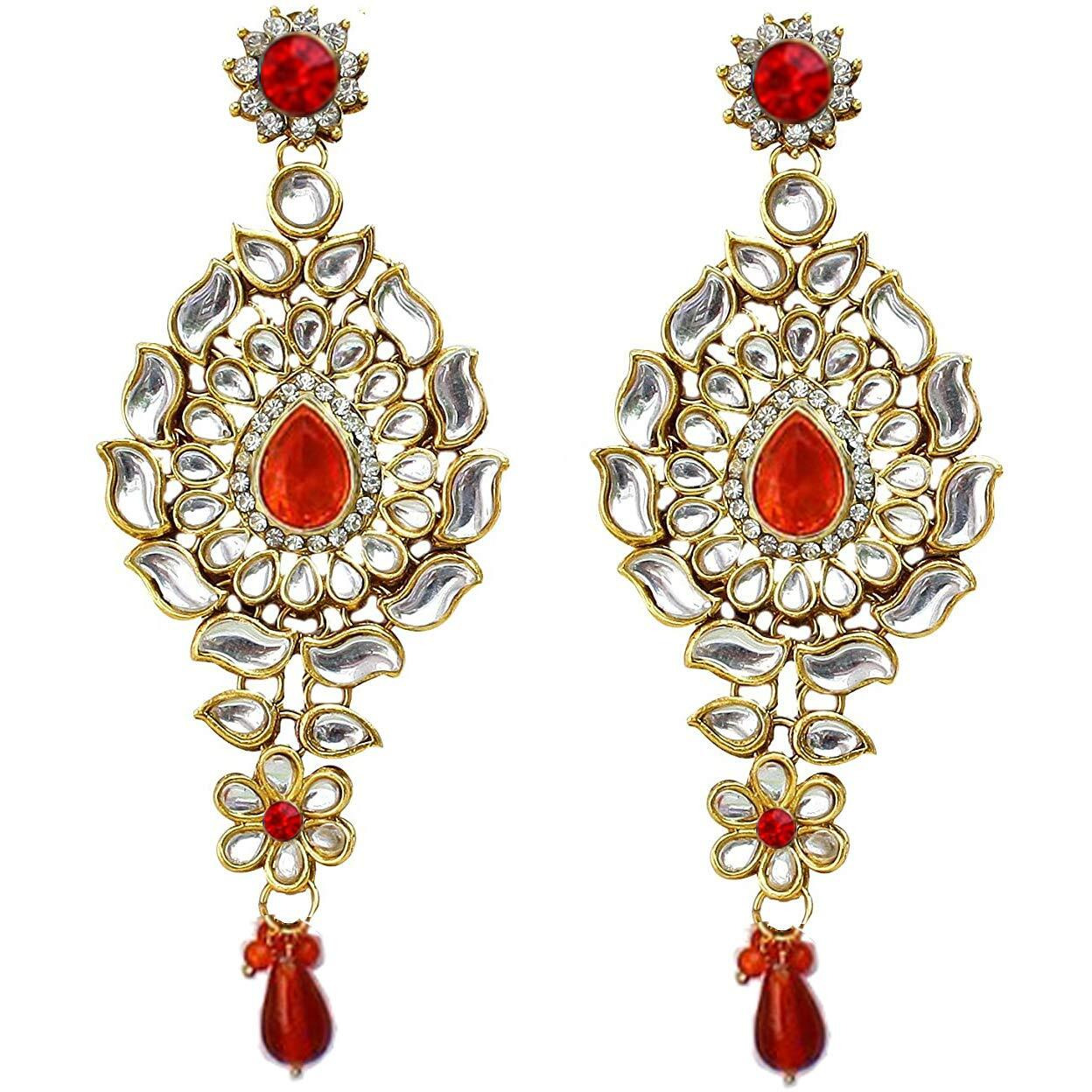 Lucky Jewellery Designer Gold Plated Dulhan Bridal Jewelry Set 8 Pcs. for Girls & Women (WZK-O)