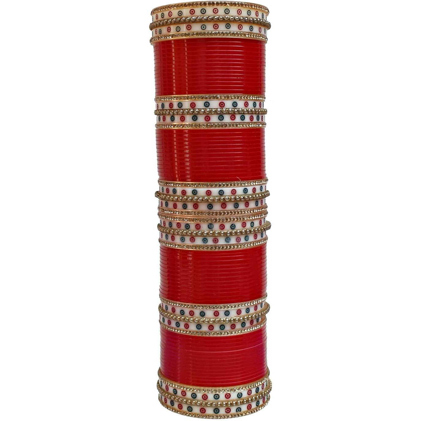 Lucky Jewellery Bridal Bangle Set Wedding Punjabi chuda, Designer chura, Red Color Choora Set for Women (937-M1C1-MANGLA-R26)
