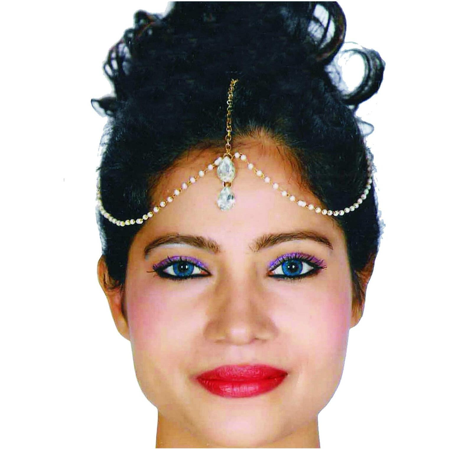 Lucky Jewellery Bridal Dulhan Collection White Color Stone Tikka Wedding Matha Patti For Girls & Women (83-L1PM-05-W)