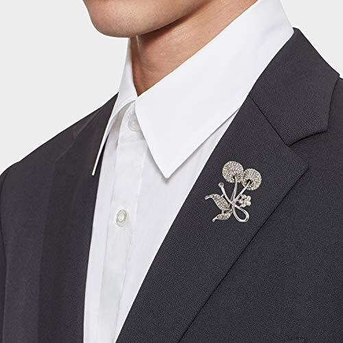 Lucky Jewellery Designer White Stone Silver Color Flower Brooch for Men & Women (150-CHOS-LJ626-W-S)