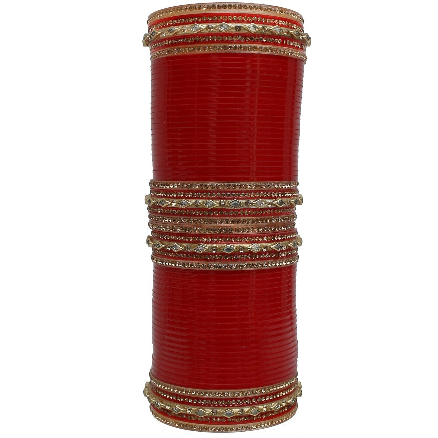 Lucky Jewellery Bridal Bangle set Red Designer Chura Punjabi Choora Fashion Jewellery Chuda Set(581-M1C1-Z731-R26)