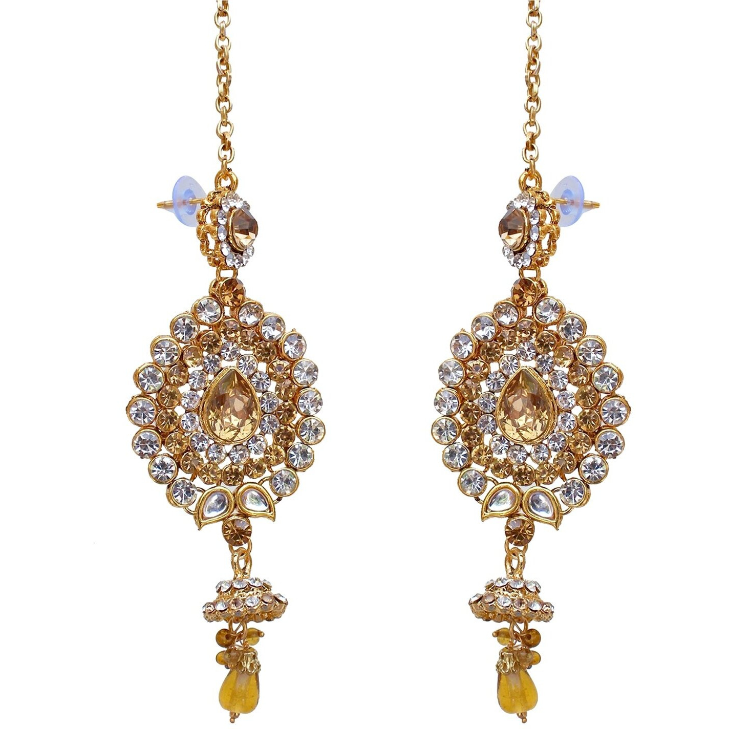 Lucky Jewellery White CZ Stone Non-Precious Metal Jewellery Set for Women - Pack of 8 (4917-WZS-1009-LCT-W)