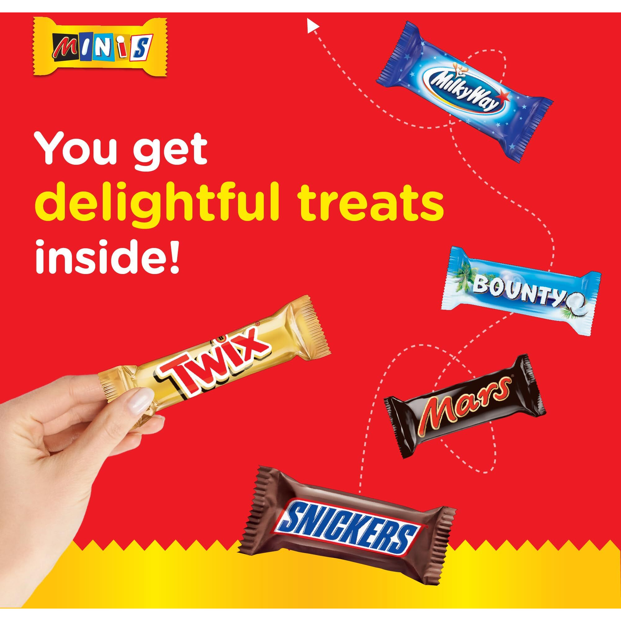 Mars Minis Assorted Chocolate Bar Pouch, 500 Gram, Orange & White