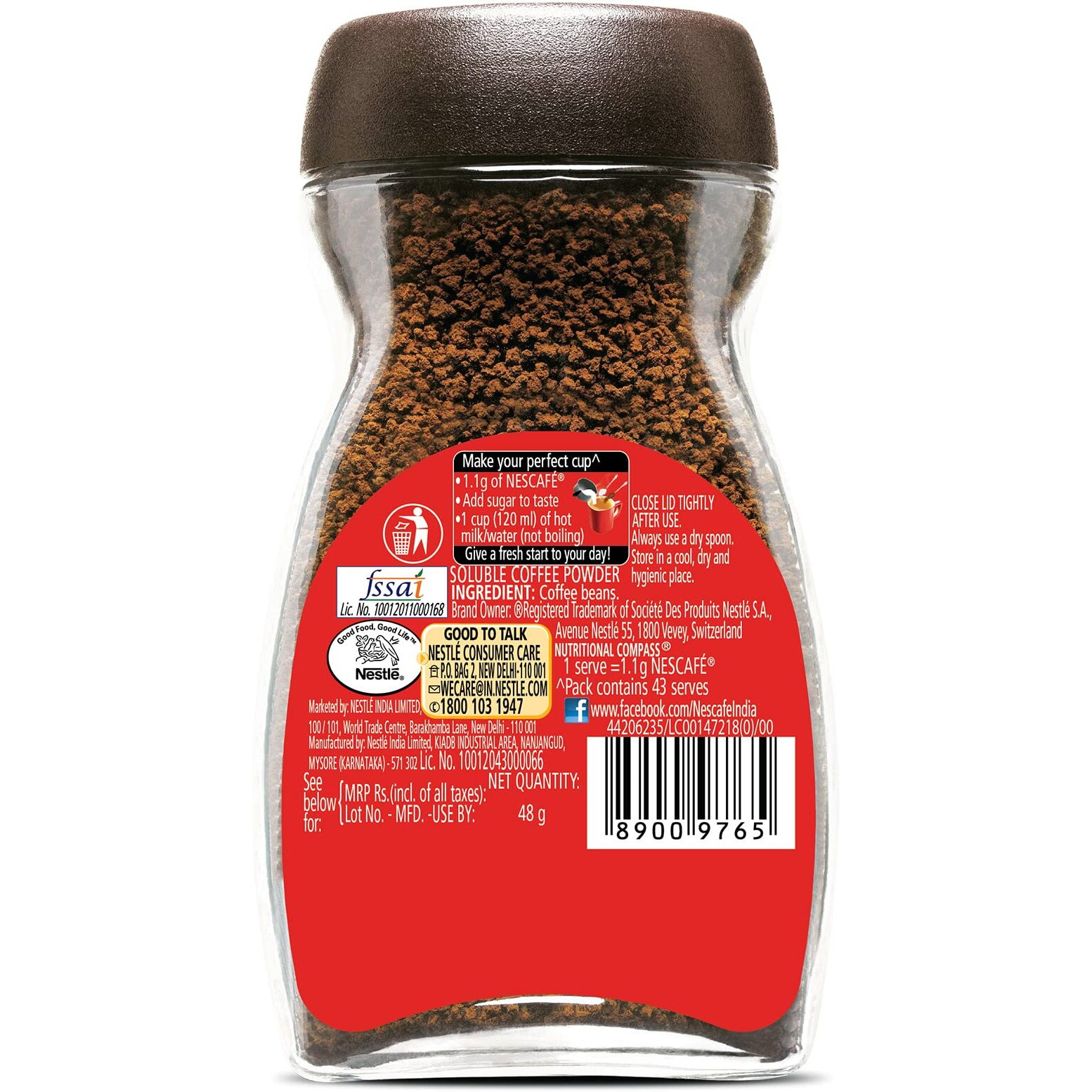 NESCAF Classic Instant Coffee, 50g Dawn Jar| 100% Pure Coffee