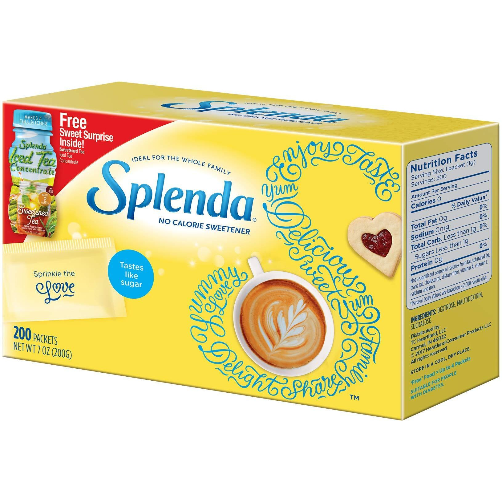 Splenda No Calorie Sweetener 200 Packet ( 200 X 1g ) 200g