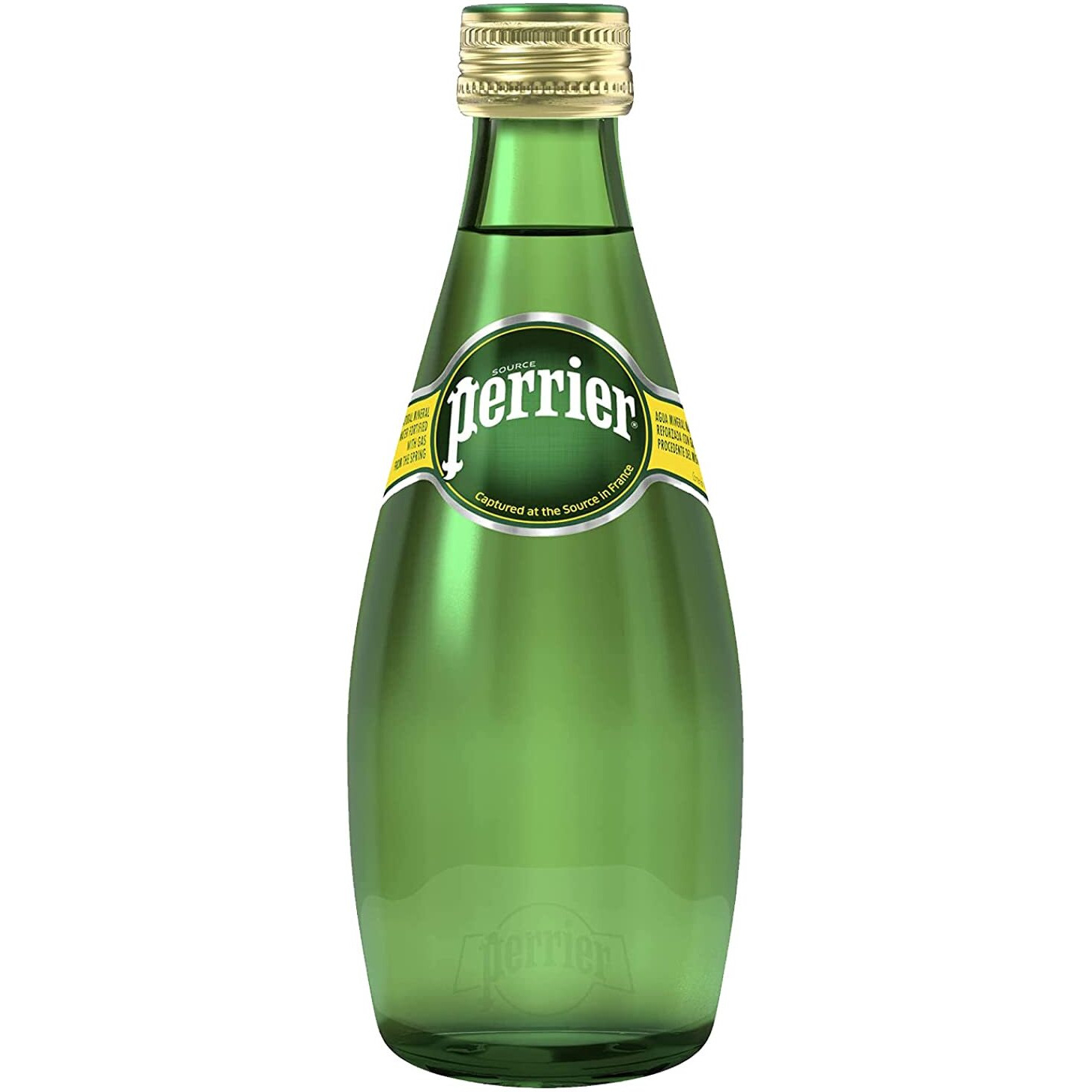 Perrier Natural Mineral Carbonated Water Sparkling - Pack of 4 Bottle, 4 x 330 ml