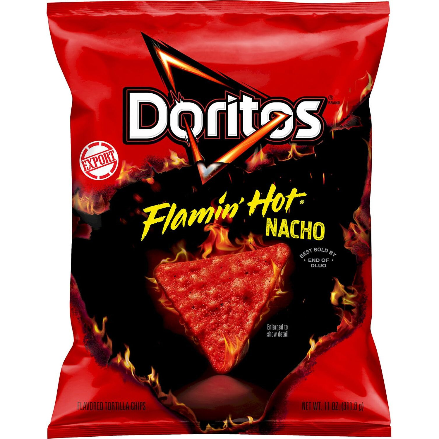 Doritos Frito Lay Flamin Hot Nacho Cheese Tortilla Chips, 11 Oz 311.8 G