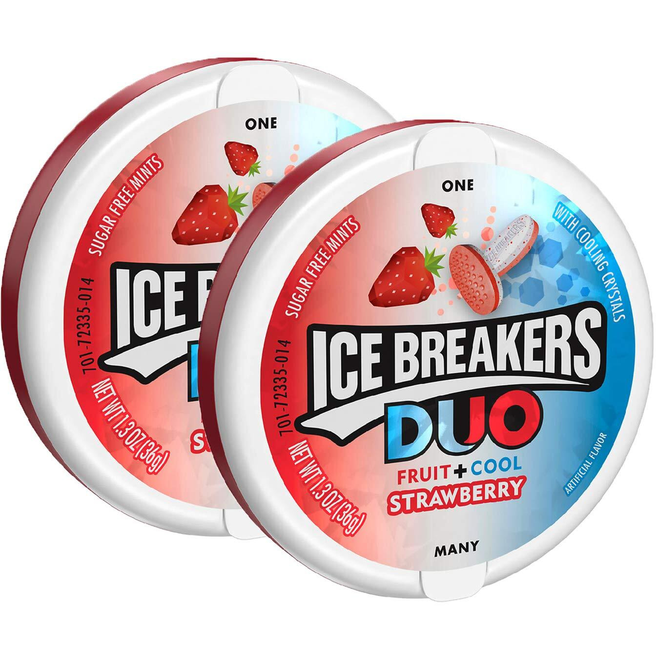 Ice Breakers Duo Fruit and Cool Strawberry Mints Pack of 2, X 36 Gram