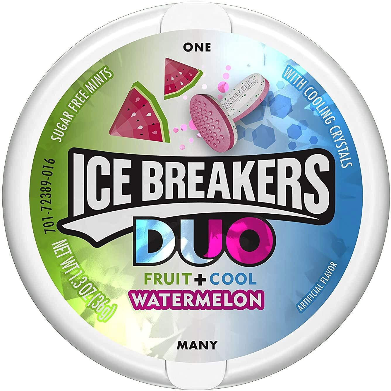Ice Breakers Duo Fruit + Cool Watermelon, 2 X 36 Gram