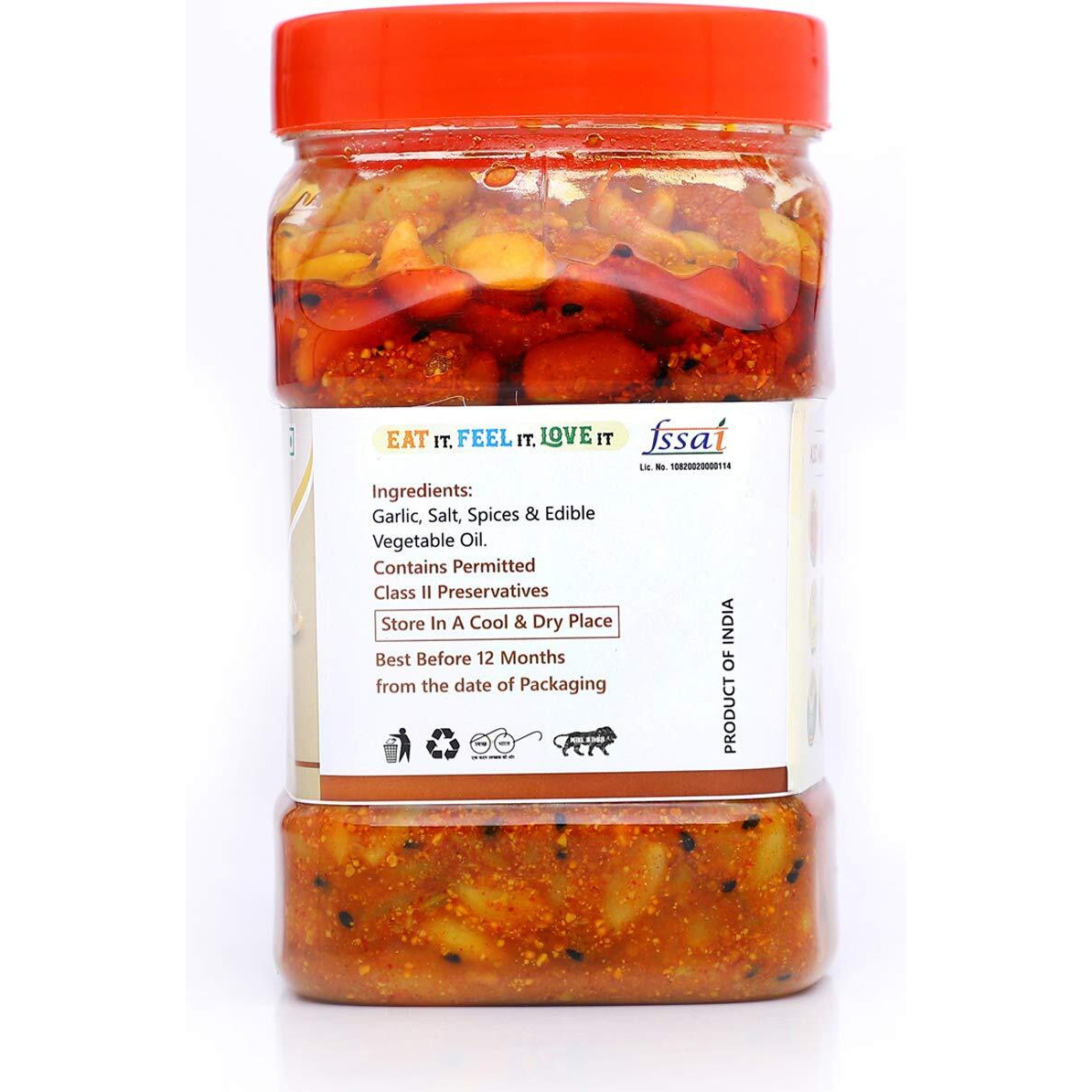 Natural Hub Homemade Garlic Pickle, Lahasun Ka Achaar, Marwadi Tadka (1kg)