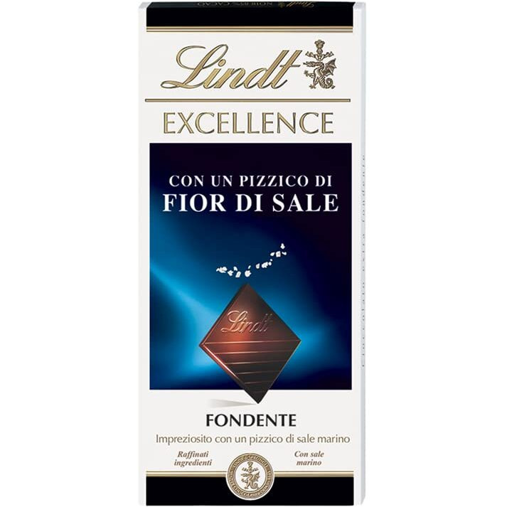 Lindt Excellence Chocolate-Touch of Sea Salt Dark Chocolate, 100 Gram Bar