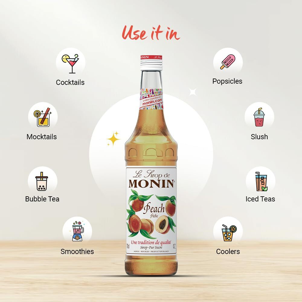 Monin Peach Tea Bottle, Liquid, 700 Ml