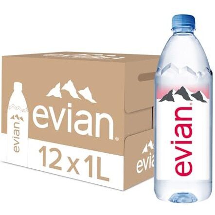 Evian Water 12 x 1000 ml, Natural Mineral, 12000 millilitre