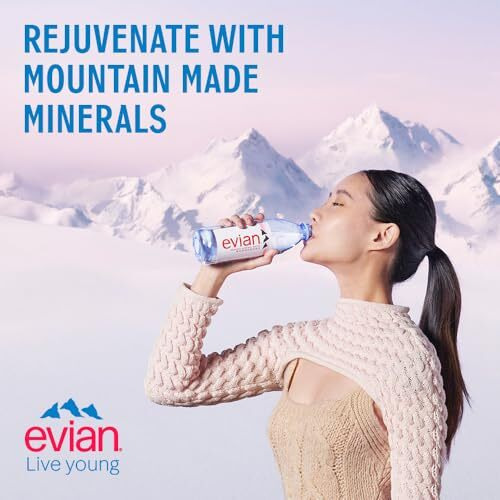 Evian Water 12 x 1000 ml, Natural Mineral, 12000 millilitre
