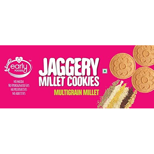 Early Foods Assorted - Dry Fruit & Multigrain Millet Jaggery Cookies, 2 X 130 g | Sugarfree cookies | snacks for kids