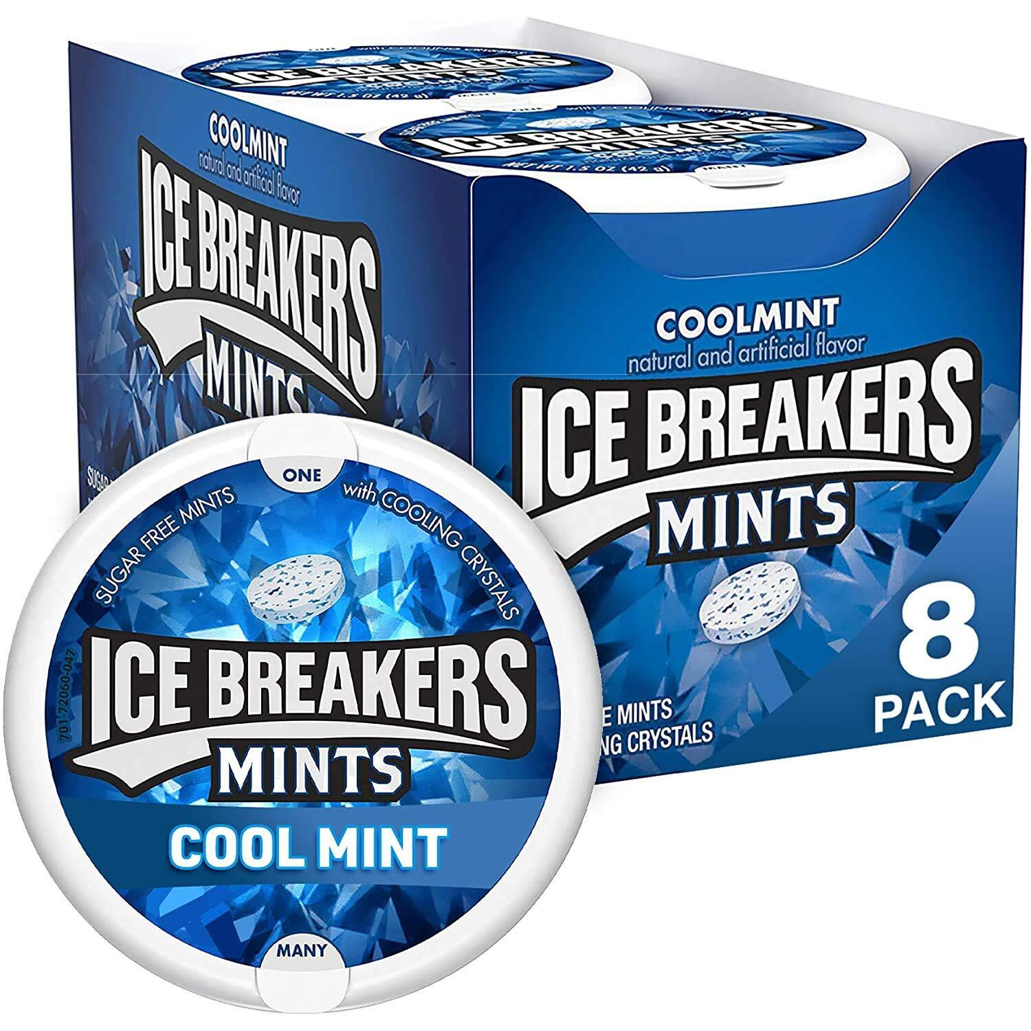 ICE BREAKERS Sugar Free Mints, Coolmint, 1.5 Ounce (Pack of 8) (1-Pack)