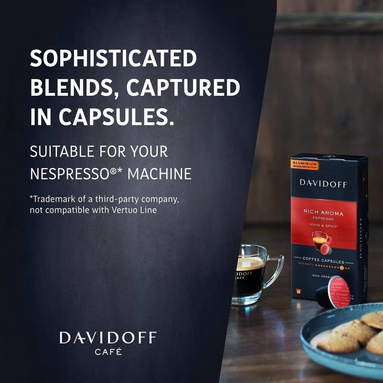 Davidoff Rich Aroma Coffee 10/12 Intensity 10X Capsules, 1.94 Oz 55 G