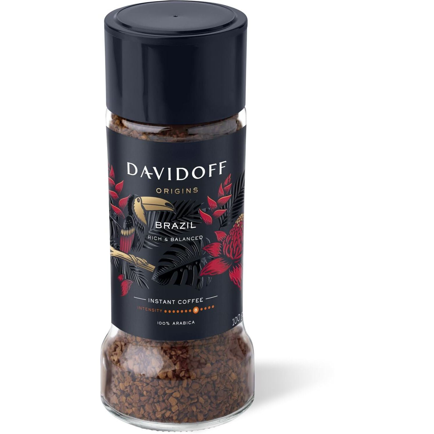 Davidoff Origins Brazil Flavour Instant Coffee, 3.53 oz  100 g, Granule, Glass Bottle