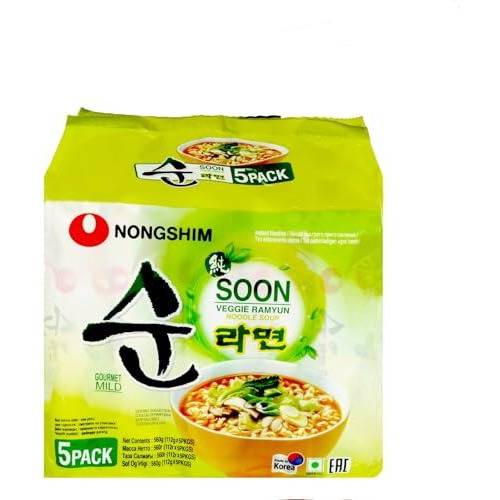Nongshim Soon Veggie Ramyun, 5 X 112 G, Vegetarian