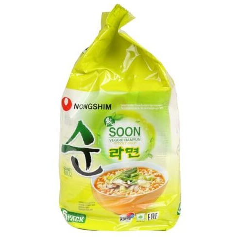 Nongshim Soon Veggie Ramyun, 5 X 112 G, Vegetarian