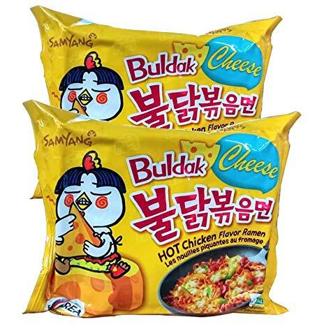 Samyang Hot Chicken Ramen Buldak Cheese Noodles, 140 grams (Pack of 2)