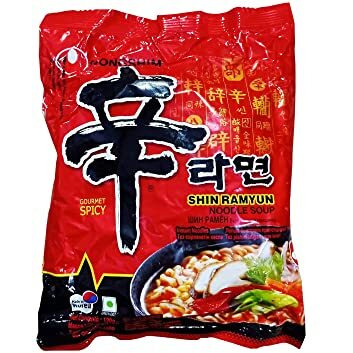 Nongshim Shin Ramyun Korean Style Spicy Noodle Soup Instant Noodles, 4.23 oz  120 g
