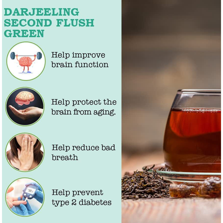 iOrganic Herbal Organic Tea For Weight Loss & Multiple Health Benefits (Darjeeling Second Flush for Age Defense & Focus