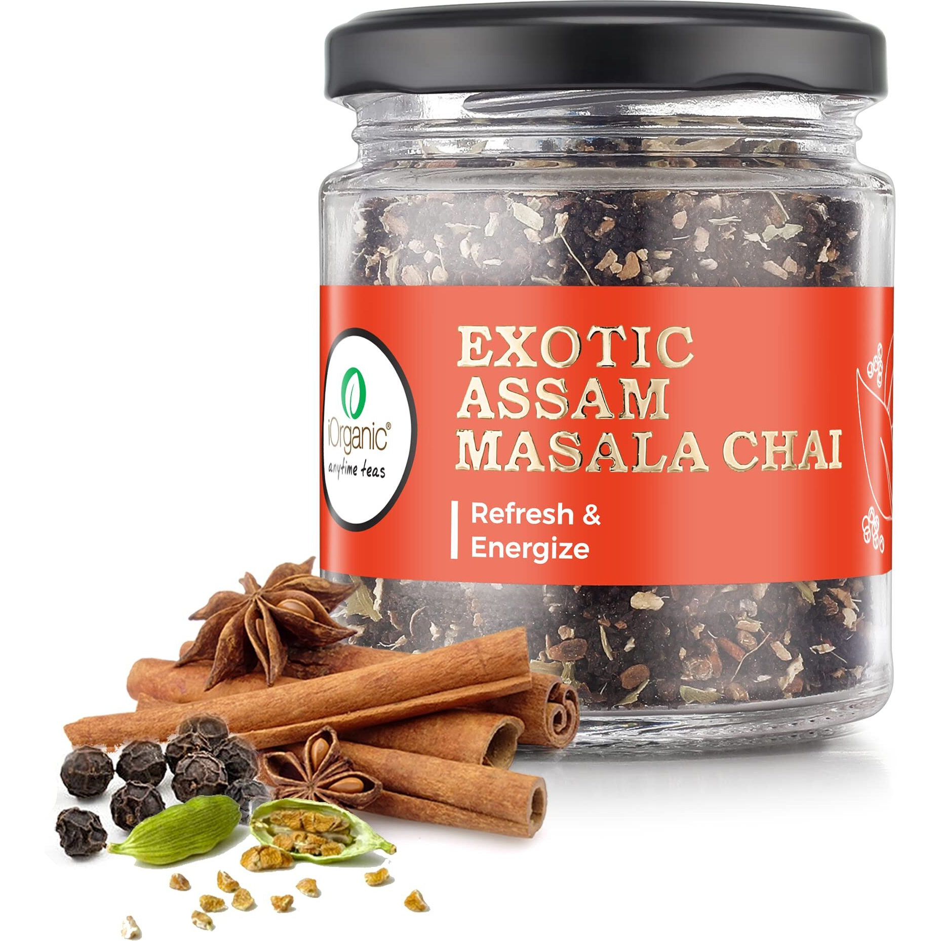 IORGANIC Herbal Organic Tea For Multiple Health Benefits (Exotic Assam Masala Chai For Refresh And Energize (Exotic Assam Masala Chai) (Exotic Assam Masala Chai), 80 Gram