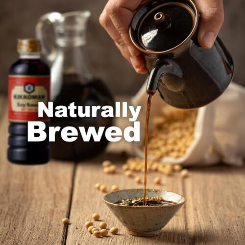 Kikkoman Naturally Brewed Soy Sauce - 500ml | Made in Japan, All Purpose Seasoning - 4 ingredients- Soy Beans, Salt, Water, Wheat | Vegetarian, No Added Colour or Preservatives