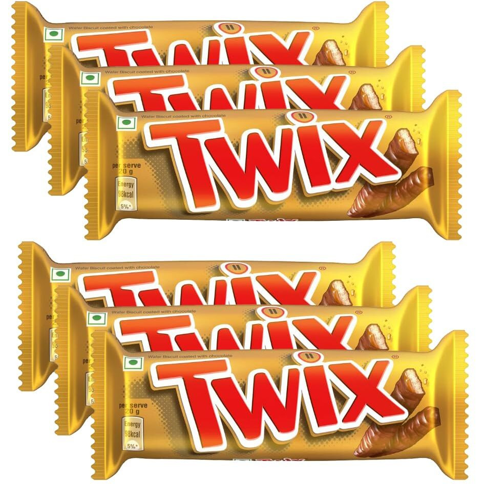 Twix Caramel Cookie Chocolate Bar | Loaded with Soft Nougat, Chewy Caramel, & Crunchy Cookie | Premium Chocolate Pack for Sharing with Family & Friends | 50g | Pack of 6