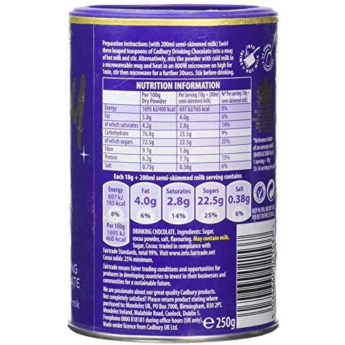 Cadbury Drinking Chocolate, 8.82 oz / 250 g