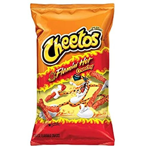 Cheetos Flamin Hot Crunchy Snacks - Cheese Flavoured, 226.8g