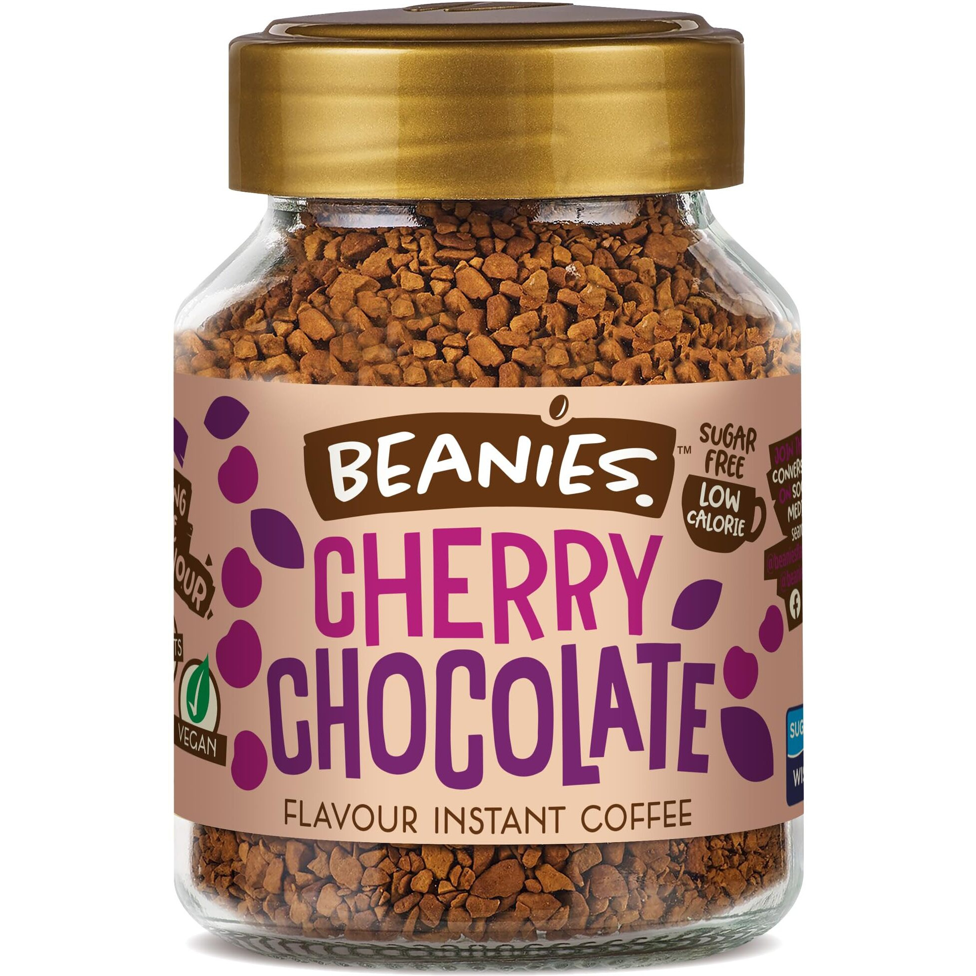 Beanies|Instant Flavoured Coffee |Cherry Chocolate|Low Calorie, Sugar Free|50 g|Pack of 1