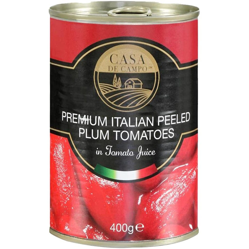 Casa De Campo Premium Italian Peeled Plum Tomatoes in Tomato Juice, 4 x 400 g