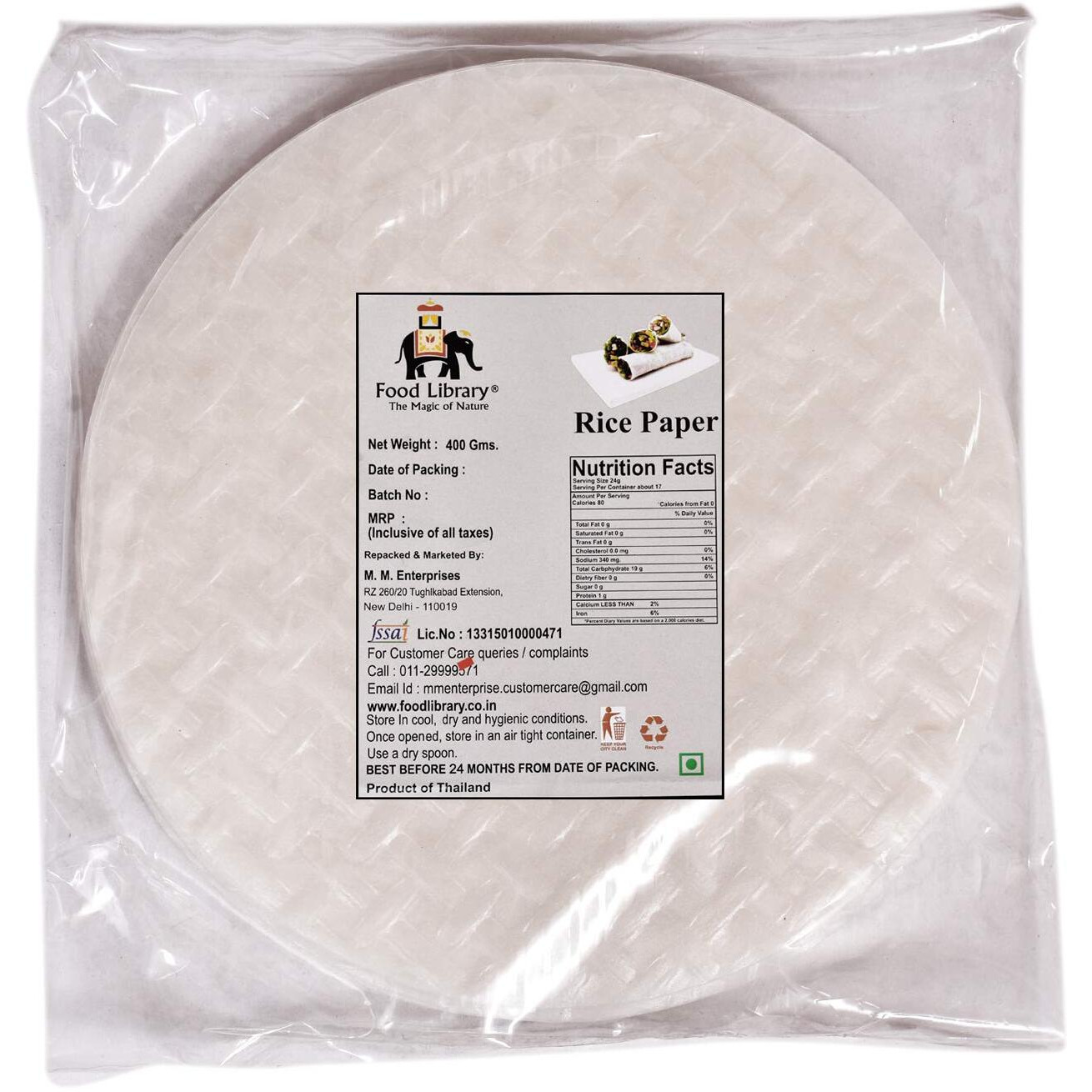 Food Library The Magic Of Nature Rice Paper, 400 gms (Banh Trang).