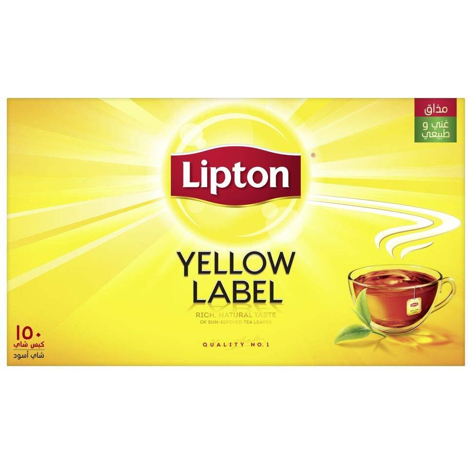 Lipton Yellow Label Tea Finest Blend Quality No 1, 150 Tea Bags Black Tea 300g