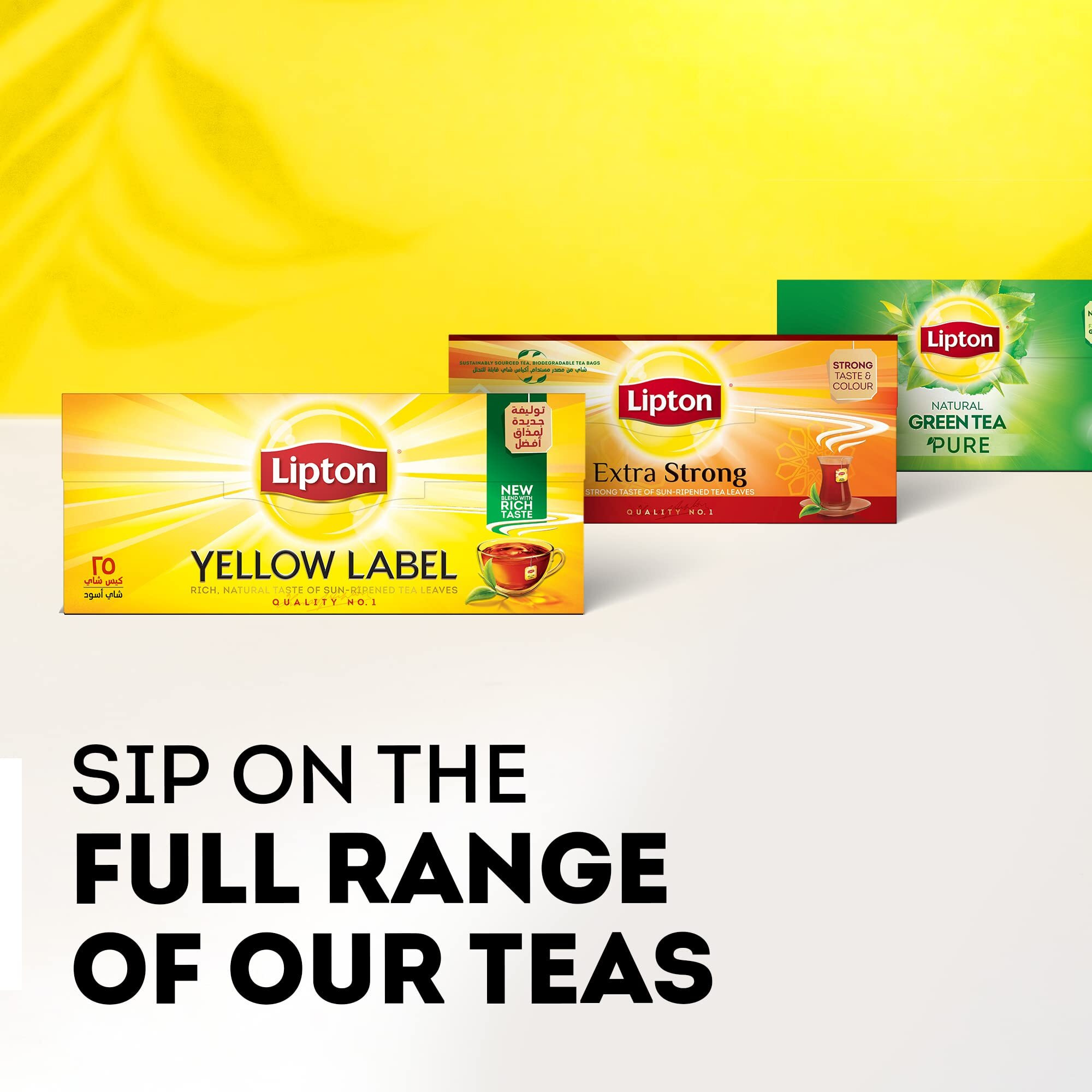 Lipton Yellow Label Tea Finest Blend Quality No 1, 150 Tea Bags Black Tea 300g
