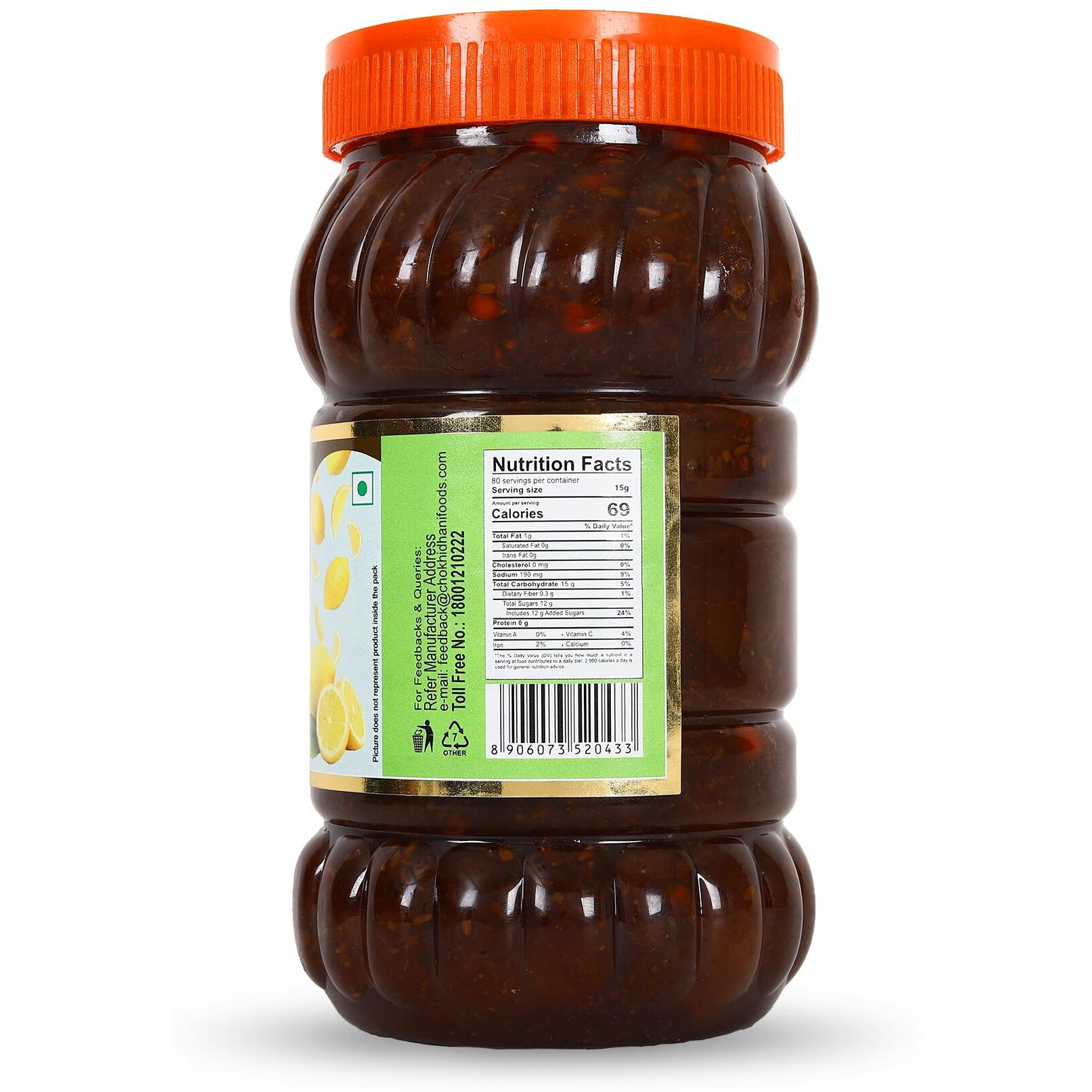 Chokhi Dhani Sweet Lime Pickle, Authentic Indian Style Tangy and Spicy Versatile Meetha Nimbu ka Achar with Preserved Aromatic Spices and Traditional Taste (Pack of 2, 1.2kg Each)