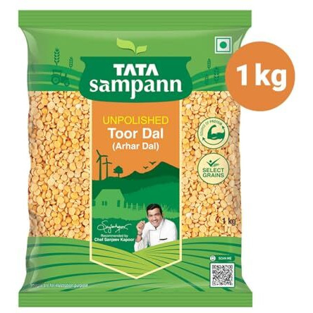 Tata Sampann Unpolished Toor Dal/Arhar Dal, 1kg