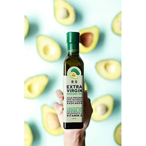 Black and Green Extra Virgin Cold Press Multipurpose Avocado Cooking Oil Bottle (250 ml)