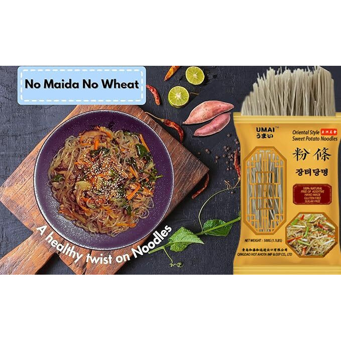 UMAI Sweet Potato Noodles 500 Gm | Handmade | Gluten Free | Sugar Free | Free Of Additives