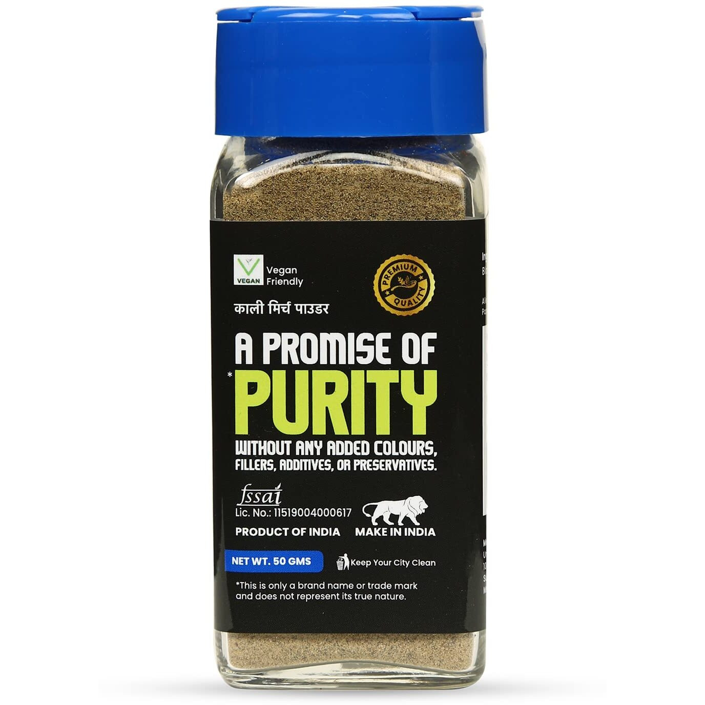 CRISTA Tellicherry Black Pepper Powder | Sun-dried |Zero added Colours, Fillers, Additives & Preservatives |High Volatile Oil Content |Natural | 50 gms each |Pack of 2