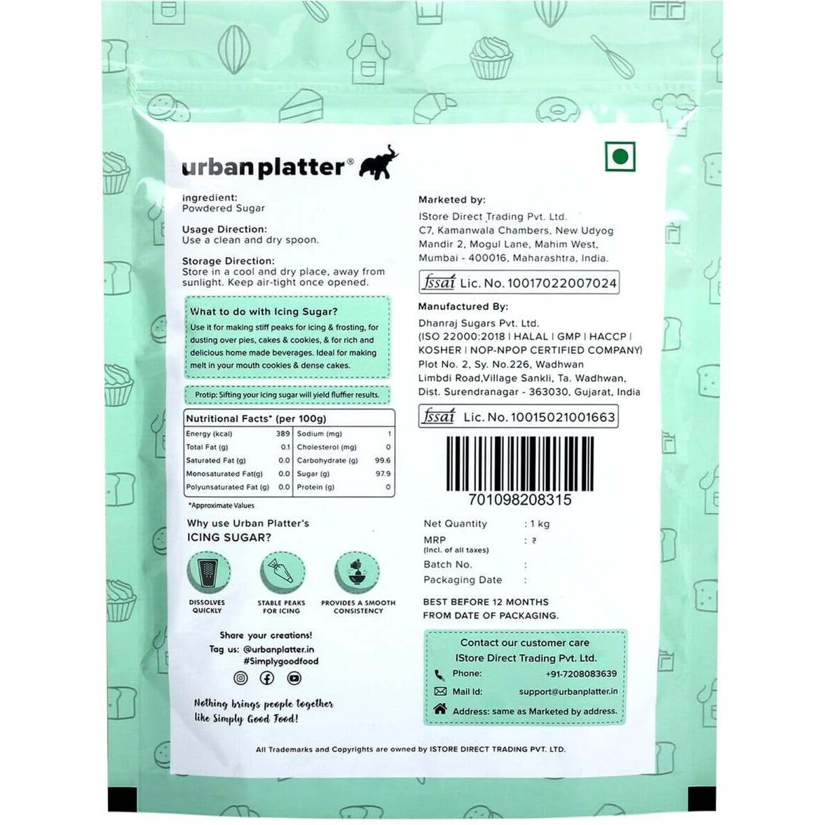 Urban Platter Icing Sugar, 1Kg