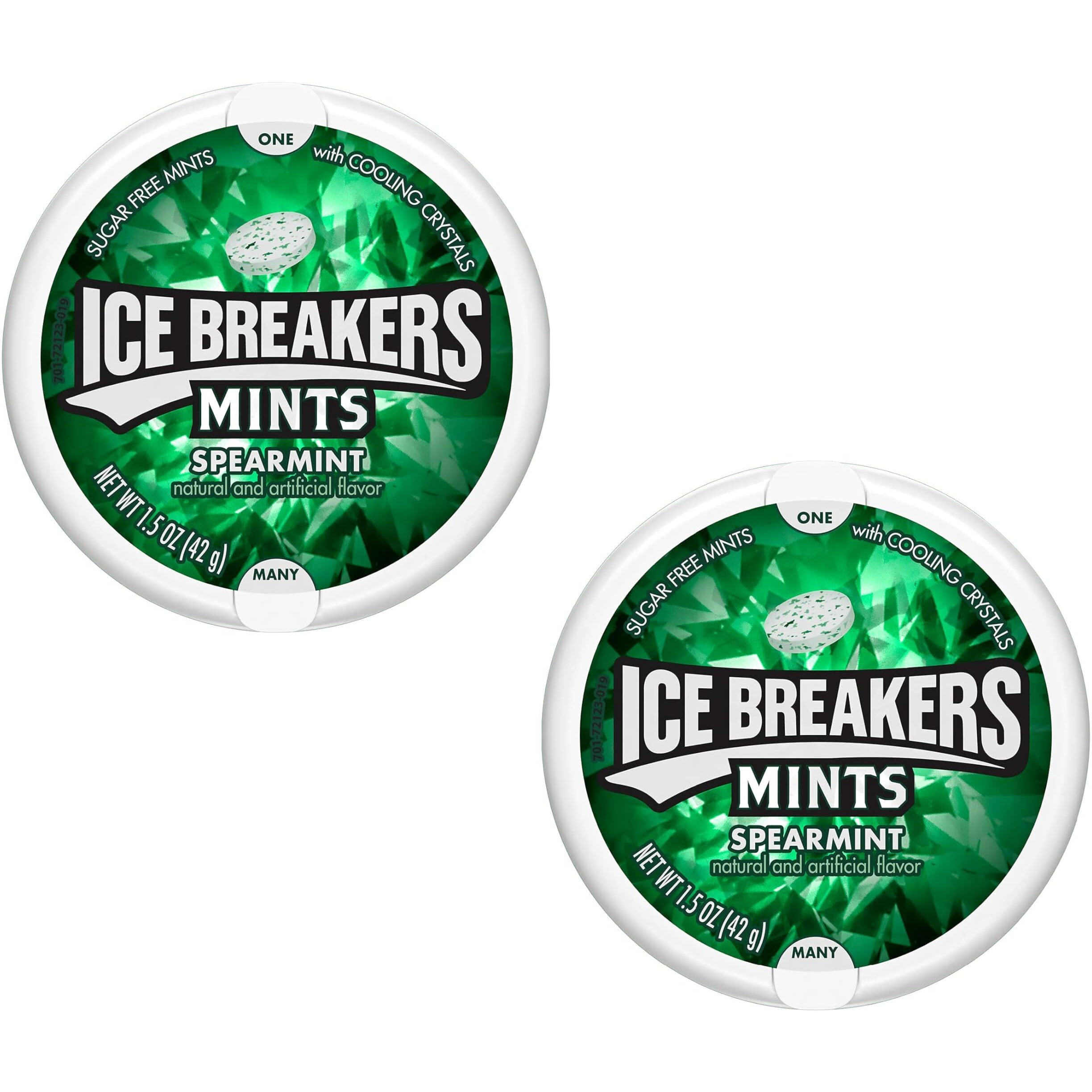 Ice Breakers Sugar Free Mint with Cooling Crystal, Spearmint, 42g (Pack of 2)