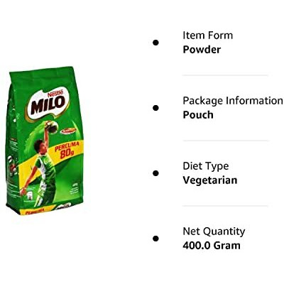 Nestl Milo Original Activ-Go Chocolate Malt Drink Powder, 14.11 Oz / 400 G